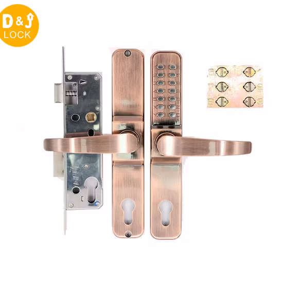 Waterproof Fireproof Mechanical Handle Digital Code Smart Door Lock