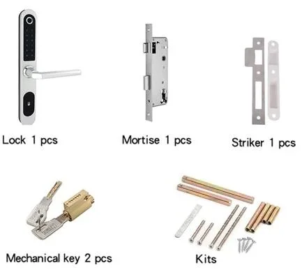 Smart Fingerprint Door Lock, Keyless Entry Door Lock with Reversible Handle, 6 in 1 Touchscreen Keypad Digital