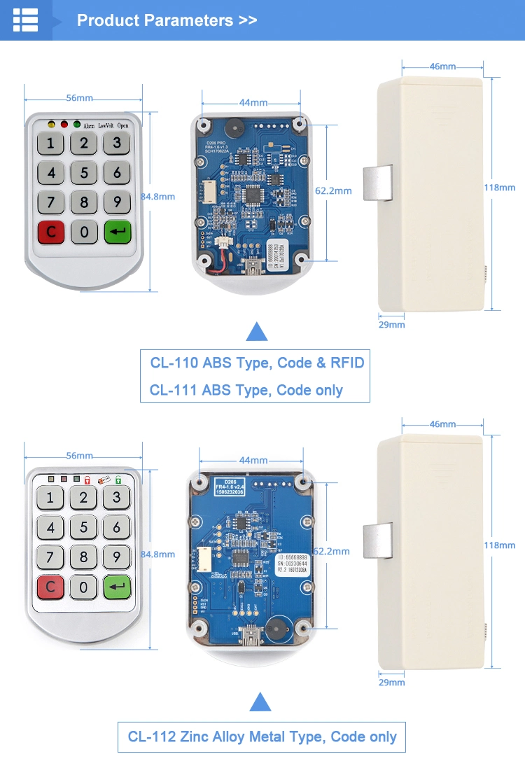 Safety Keyless RFID Card Digital Electric Smart Cabinet Lock