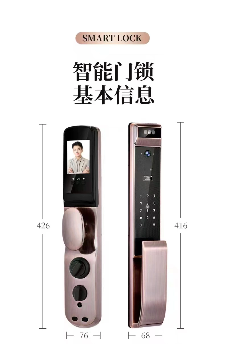 3D Face Recognition Fingerprint Smart Door Lock Smart Home Lock Door Tuya & Ttlock Supported